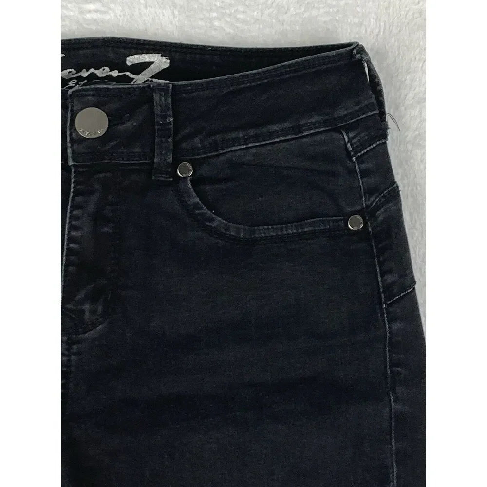 Seven‎ 7 Womens Mid Rise Black Legging Jeans Size 12